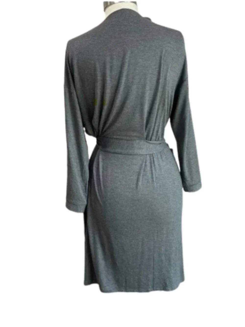 HATCH Bamboo Jersey Robe Charcoal Gray Belted Maternity Lounge Size M